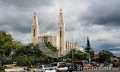 A modern church in San JosÃ©, Costa Rica. Editorial Stock Photo