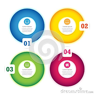 Modern Circle Design full color template Vector Illustration