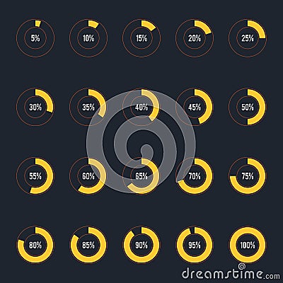 Modern circle progress bar icon set vector illustration Vector Illustration