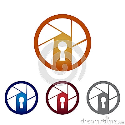 Modern Circle Security Surveillance Camera Logo Symbol Vector Illustration