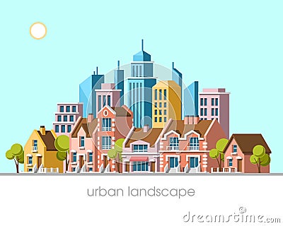 Modern city landscape. Vector Illustration