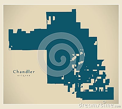 Modern City Map - Chandler Arizona city of the USA Vector Illustration