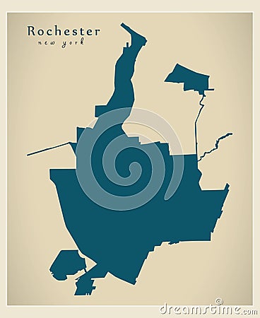 Modern City Map - Rochester New York city of the USA Vector Illustration