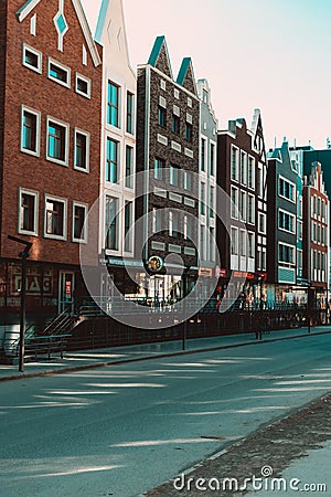 A modern city shopping center decorated in the style of Amsterdam streets. Editorial Stock Photo