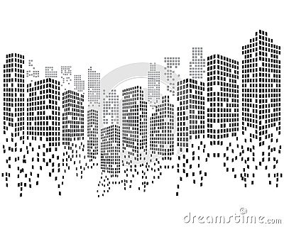 Modern City skyline vector illustration Vector Illustration