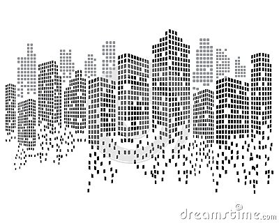Modern City skyline vector illustration Vector Illustration