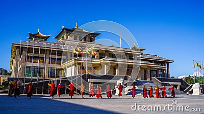 Ulaanbaatar, Mongolia.Gandantegchinlen Monastery Editorial Stock Photo