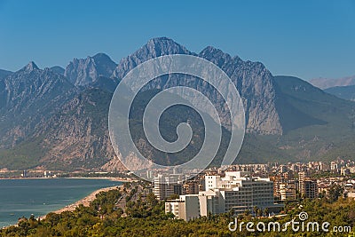 Modern cityscape and nature of beautiful Antalya, Turkey Stock Photo