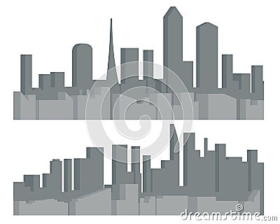 Modern cityscape urban silhouette landscape city real estate seamless template vector illustration Vector Illustration