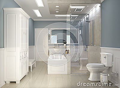 Modern classic bathroom with wc Stock Photo