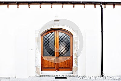 Modern classic wooden door Stock Photo