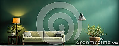 modern classical interior detail, green wall Stock Photo