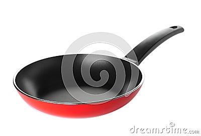 Modern clean frying pan isolated on white Stock Photo