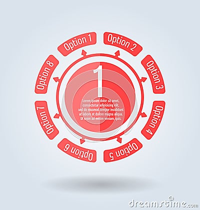 Modern, clear template round shape. Can be used for infographics, websites Vector Illustration