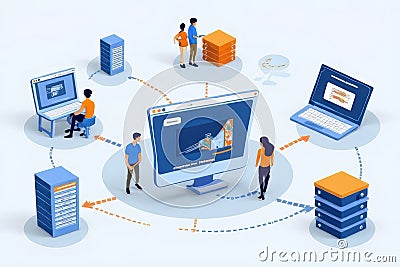 Modern Cloud-Based Website Hosting with AWS Lightsail Stock Photo
