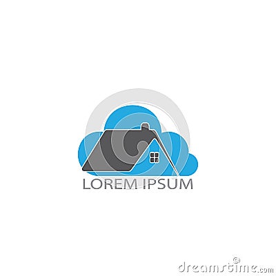 Modern cloud home vector icon logo design. Vector Illustration