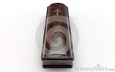 Modern Coffin And Crucifix Stock Photo