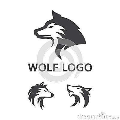 Modern Collection of Elegant Wolf Howl Head Vector Template Vector Illustration