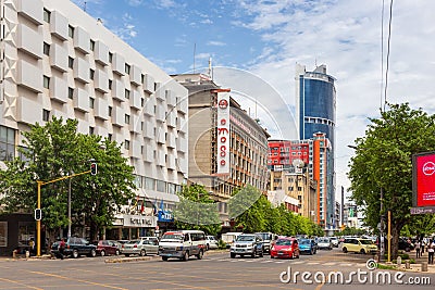 Modern and Colonial Buildings Side-By-Side in Maputo, Capital City of Mozambique. Editorial Stock Photo