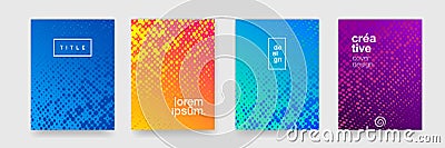 Modern color gradient background patterns, abstract geometric shape graphic design. Vector flat halftone blue orange color Vector Illustration