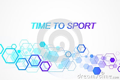 Modern colored sport background. Abstract design with lines, flow wave, hexagon, hex for your design. Sport concept Vector Illustration