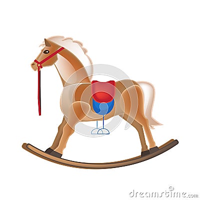 Modern colorful children`s toys. Horse rocking, entertainment, swing, carousel. Vector Illustration