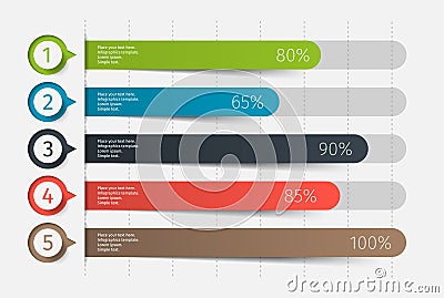 Modern colorful 3d chart, graph. Template for diagram, presentation and chart. Infographics elements. Vector Vector Illustration