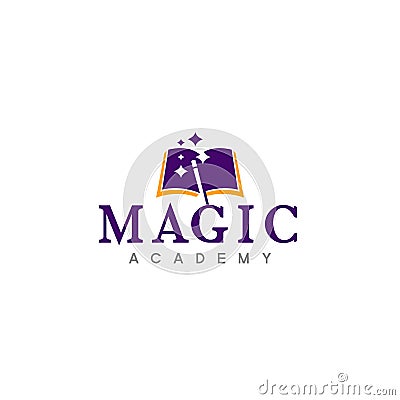Modern colorful design MAGIC ACADEMY logo design Vector Illustration