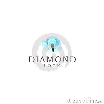 Modern colorful DIAMOND LOCK luxury logo design Vector Illustration