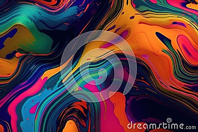 Modern Colorful Fluid Metallic Texture Background With Generative AI Stock Photo