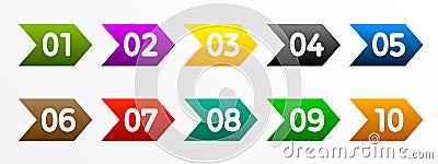 Modern colorful numbers button set multicolored â€“ for stock vector Vector Illustration