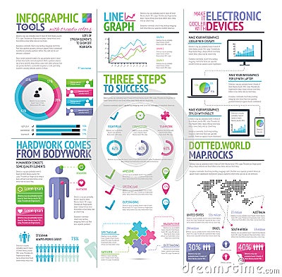 Modern colorful set of infographic elements vector Vector Illustration