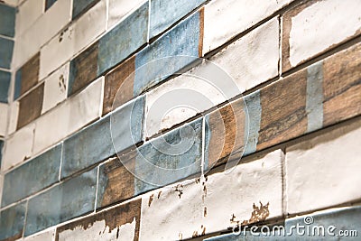 Modern colourful brick style tiles Stock Photo
