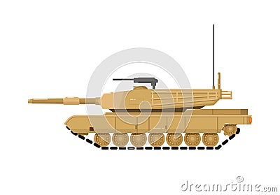 Modern combat tank isolated icon Vector Illustration