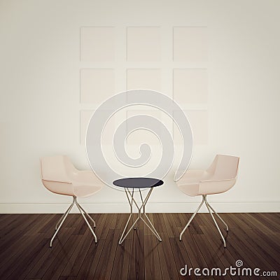 Modern comfortable interior with 3d rendering Stock Photo