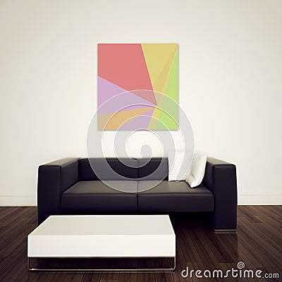 Modern comfortable interior with 3d rendering Stock Photo