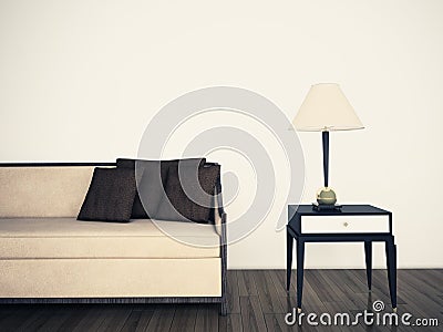 Modern comfortable interior with 3d rendering Stock Photo