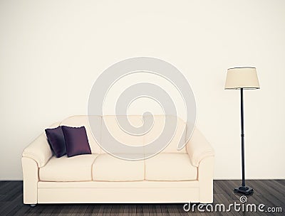 Modern comfortable interior with 3d rendering Stock Photo