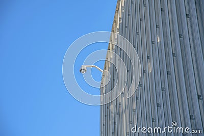 Modern commercial building with cctv security camera in Tucson Arizona Stock Photo