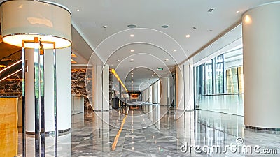 Modern commercial building lobby office corridor hotel hall Stock Photo