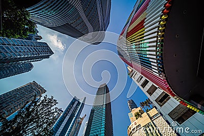 Modern commercial buildings in Chongqing city Editorial Stock Photo