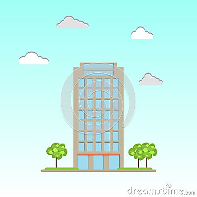 Modern commercial office building Vector Illustration