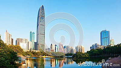 Modern commercial skyscraper building in shenzhen financial center China Stock Photo