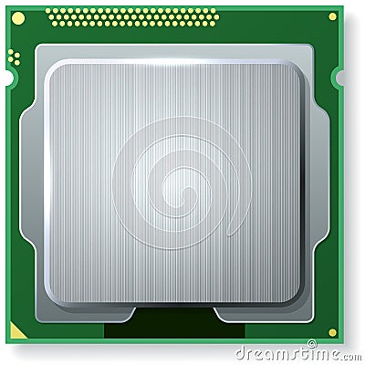 Modern computer core processing unit (CPU) Vector Illustration