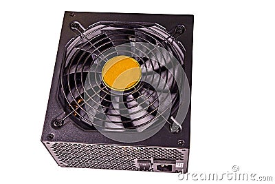 Modern computer psu isolated on a white background Stock Photo