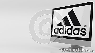 ADIDAS Logo on a Waving Digital Flag, Looping 3d Animation Stock Footage -  Video of flag, computer: 207138078