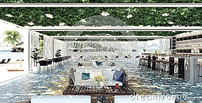 Modern concept design of beach cocktail lounge bar Stock Photo