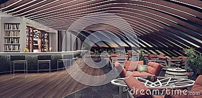 Modern concept design of restaurant lounge Stock Photo