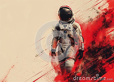 A modern and conceptual image by the theme of International Day of Human Spaceflight Stock Photo