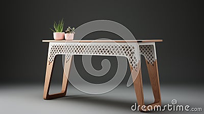 Modern Console Table By Samantha Darcila - Infinity Nets Inspired Design Stock Photo